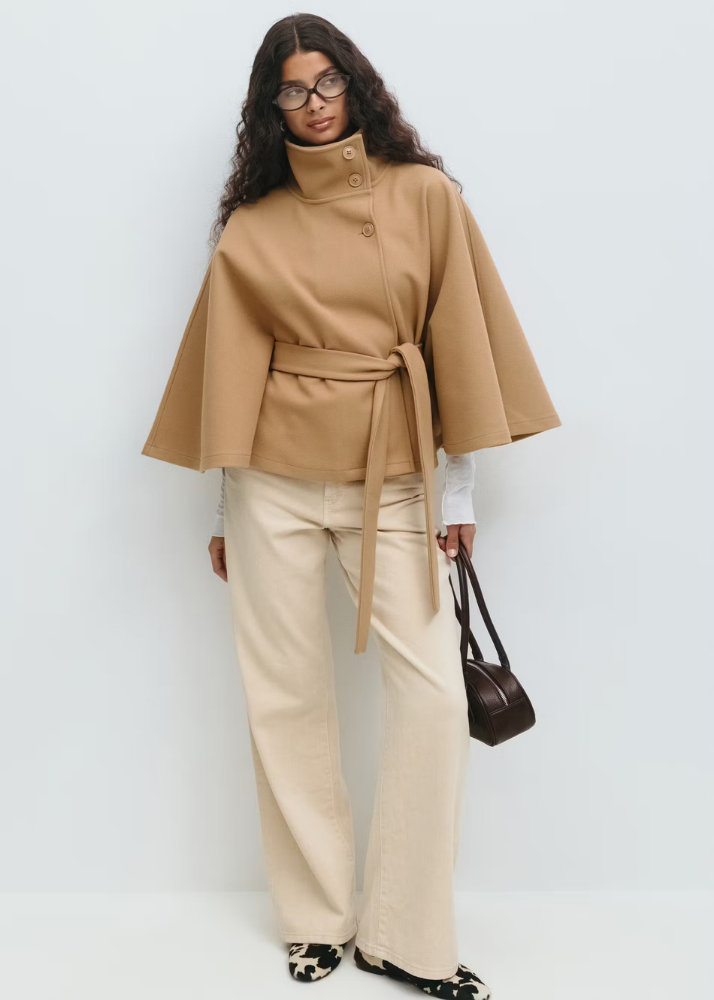 Veste Cape ceinturée