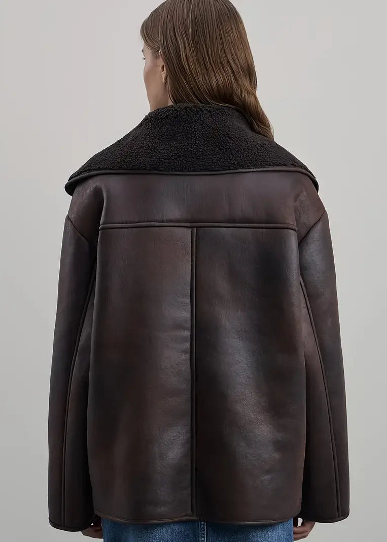 jacket Long Effet Cuir