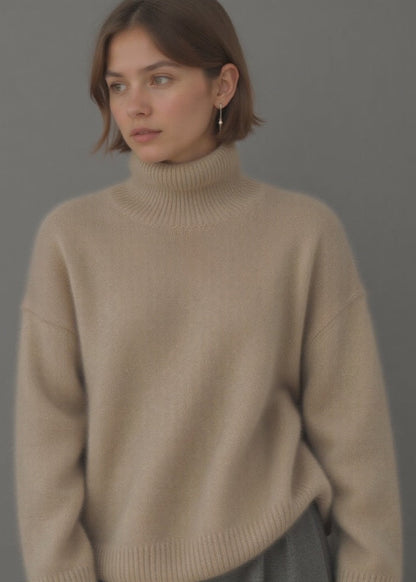 Pull Col Roulé Oversize en Cachemire